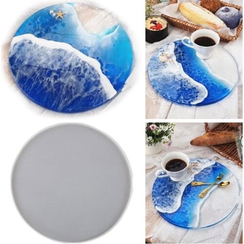 Round Tray Mold for Resin Large Size Coasters Silicone Molds DIY Serving Tray Moulds