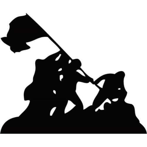 Lwo Jima WWII Silhouette Vinyl Sticker Car Decal Rear Windshield Bumper Waterproof L298