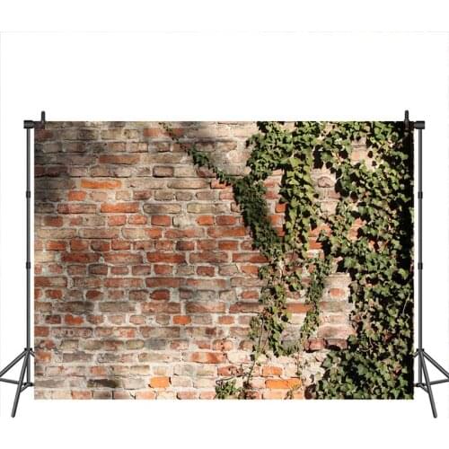 Neoback Spring Photography Background Brick Wall Creeper Scenic Newborn Customized Photographic Backdrops for Photo Studio