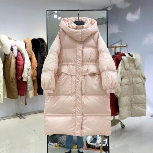 Fashion Loose Big Pocket Winter Jacket Women Coats 90% White duck down Waterproof Windproof Casual Outdoor Female Long Parker