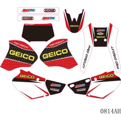 Full Graphics Decals Stickers Motorcycle Background Custom Number Name 3M Matte For HONDA XR250 XR400 XR 250 XR 400 1996-2004