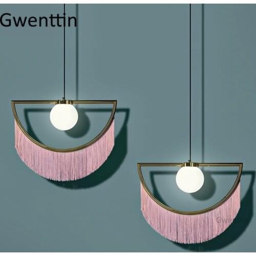 Silk Tassel Pendant Lamp Glass Modern Led Hanging Lights for Living Room Bedroom Kitchen Light Fixtures Luminaire Home Art Decor