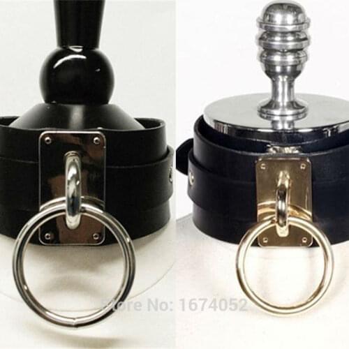 Oversized Punk Gothic Rock Handmade Harajuku Layer Leather Large Big O-Ring Gold Choker BDSM Fetish Collar Necklace