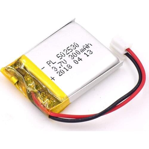 YDL 3.7V 300mAh 502530 Rechargeable Lipo Battery with JST Connector