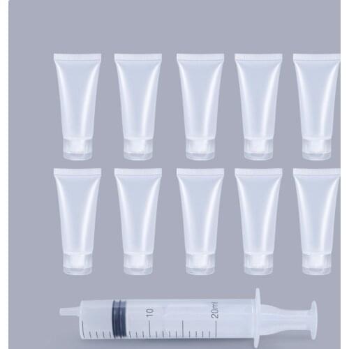 10PCS Empty Plastic Squeeze Tubes Cosmetic Containers Refillable Plastic Tubes Travel Bottle Make Ups Container