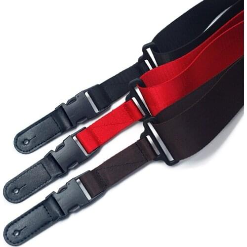 96-140cm Adjustable Guitar Strap Universal Nylon Guitar Belt with PU Leather Ends for Folk Wooden Classical Guitar