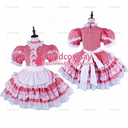 Lockable Sissy maid Cotton dress Uniform cosplay costume Tailor-made[G1579]