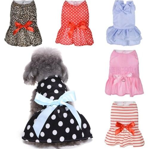Spring Floral Pet Cat Dress For Dogs Skirt Summer Bow Princess Dog Dress Small Medium Dogs Clothing Travel Chihuahua vestido
