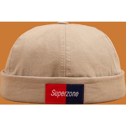 Men Street Casual Cotton Skullcap Docker Sailor Biker Hat Loop Beanie Brimless Cap Fashion Unisex Pumpkin Vintage Navy Beanies