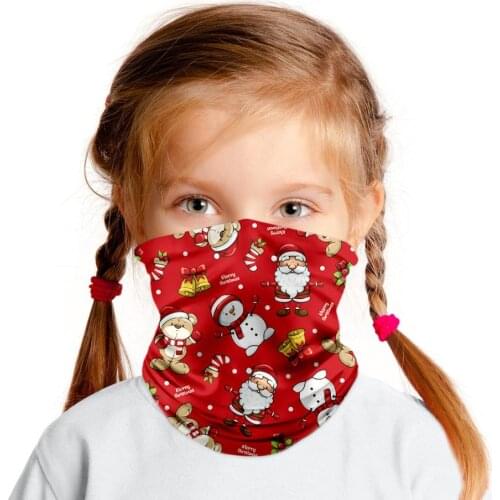 Kids Seamless Christmas neck gaiter scarf with 3d digital print for boys and girls Outdoor Sport Headwear Bicycle bandana