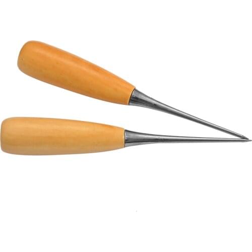 1PCS Boxwood Canvas Leather Sewing Shoes Wood Handle Tool Awl Hand Stitching Taper Needle Tool Kit Craft Sewing Supplies