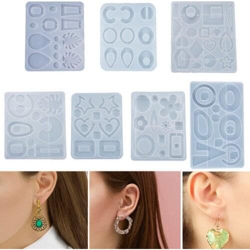 Handmade Silicone Earrings Mold Necklace Earring Pendant Resin Molds Drop Dangle Resin Earring Mold Jewelry Making Tools#ww