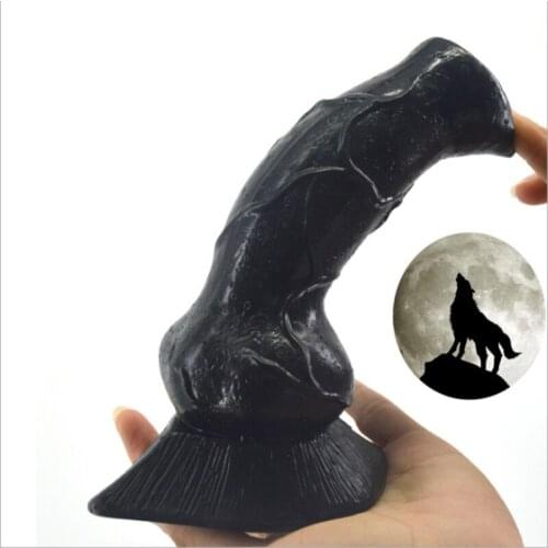 Silicone animal dildo large knotted dog penis suction cup wolf sex toys for women adult sex products women masturbator