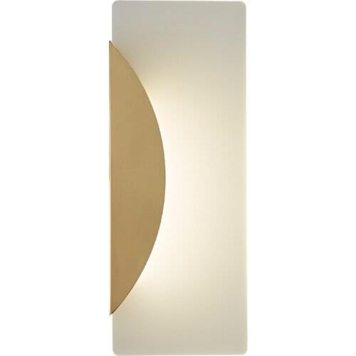 Nordic modern simple all copper wall lamp living room TV wall lamp bedroom bedside study corridor hallway lamp