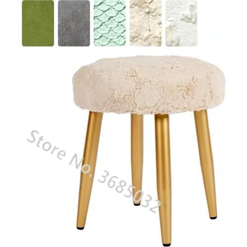 European Wrought Iron Makeup Stool Long Hair Dressing Stool Bedroom Fashion Sofa Stool Creative Restaurant Stool Golden Leg