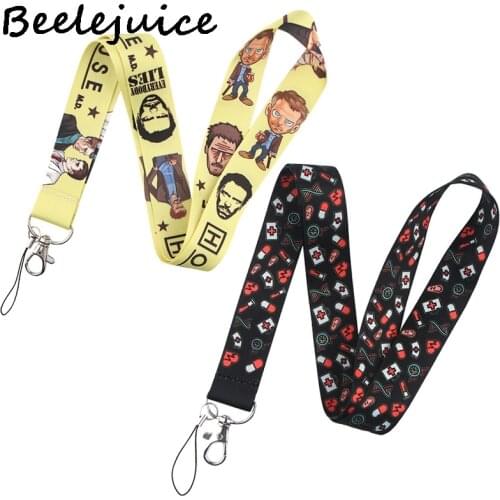 House M.D. Doctor Neck Keychain Necklace Webbings Ribbons Anime Cartoon Neck Strap Lanyard ID badge Holder Keychain Lanyards
