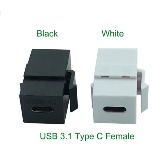 USB 3.1 Type C Keystone Female to Female Jack Coupler Insert Socket Adapter Port Extension Connector for Wall Plate Outlet Panel