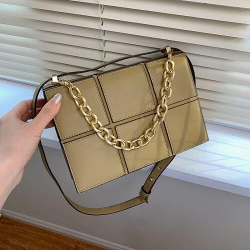 Patchwork Crossbody Bags for Women Small Flap Bags Chain Shoulder Bag PU Leather Handbags and Purses Female Hand Clutch bolso