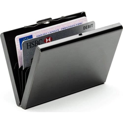High QualitId Mens Wallets Credit card holder Automatic card sets business stainless steel wallet card sets cash clip holder