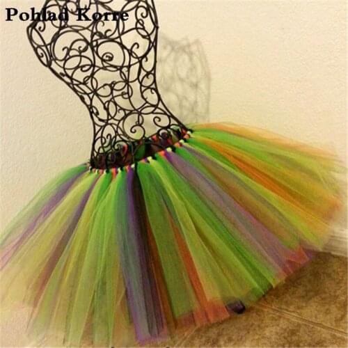 Green Purple Orange Witch Baby Girls Tutu Skirt Halloween Costume Cosplay Party Tulle Skirt Newborn Toddler Girls Skirts Clothes