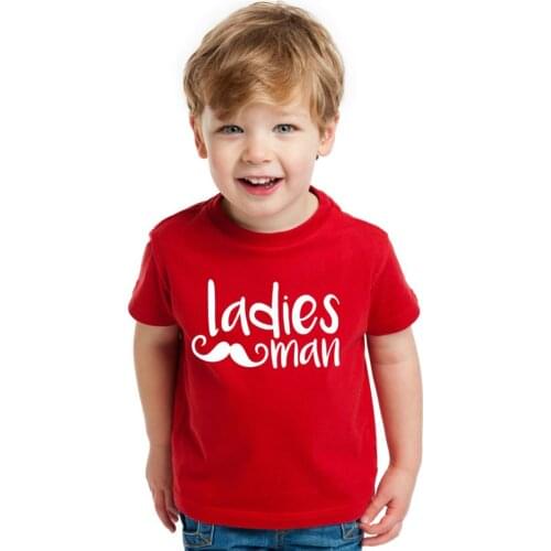 Funny Kids Boys Tshirt Ladies Man Print Letters T-shirt for Children Toddler Boys Girls Short Sleeve Casual T Shirt Tops Clothes