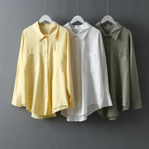 2020 Autumn Cotton White Blouse Korean Long Sleeve Womens And Blouses Women Shirts Blusas Roupa Feminina Tops