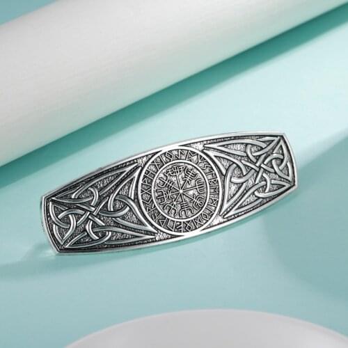 Skyrim Viking Compass Hairpins Vintage Amulet Celtics Knot Nordic Runes Barrette Hair Clip Accessories Gift for Women Girls