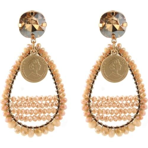 Zouchunfu Boho Handmade Beaded Drop Earrings For Women 2020 Fashion Crystal Stone Dangle Earrings Vintage Jewelry Pendientes