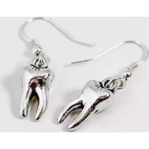 Tooth earrings, tooth jewelry, alloy jewelry, gifts for dental assistants