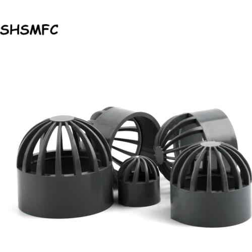1-3pcs 20-110mm Grey PVC Breathable Cap Aquarium Tank Permeable Screen Filter Isolation Screen PVC Drain Pipe Pervious Cap