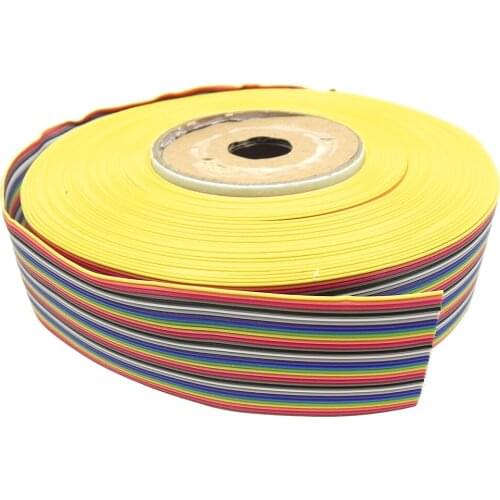 1M 5M 10M 20M Length 1.0MM Pitch 34P IDC Ribbon Wire Rainbow Flat Cable