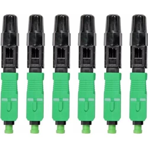 100 PCS SC APC Fiber Optic Fast Connector FTTH Embedded single-mode fiber optic quick connector adapter Field Assembly