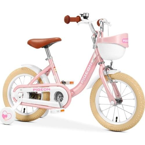 14 Inches 3-6 Years Old Childrens Bicycle Baby Girl Auxiliary Wheel Thickened Shock Absorbing Tires Adjustable Handlebar Seat