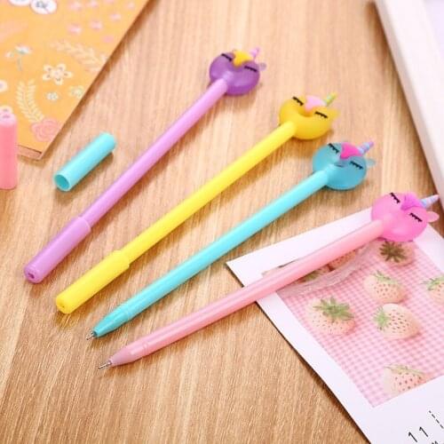 20 PCs Fresh Donut Unicorn Gel Pens Set Creative Learning Stationery Cute Student Neutral Pen Cartoon Office School Stationery