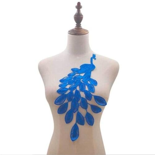 3Pcs Black White Collar Handmade Lace Applique Peacock Woman Neck Accessory Applique Neckline Motif For Jewelry Costume Design