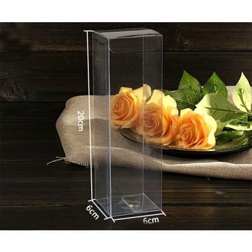 30pcs 6*6*20cm clear plastic pvc box packing boxes for gifts/chocolate/candy/cosmetic/crafts square transparent pvc Box