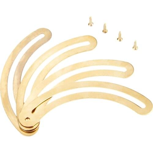 4Pcs 95MM Gold Curved Wooden Wine Box Cases Large Recurved Hinge Drawer Decorative Hinges for Jewelry Boxes Furniture Fittings