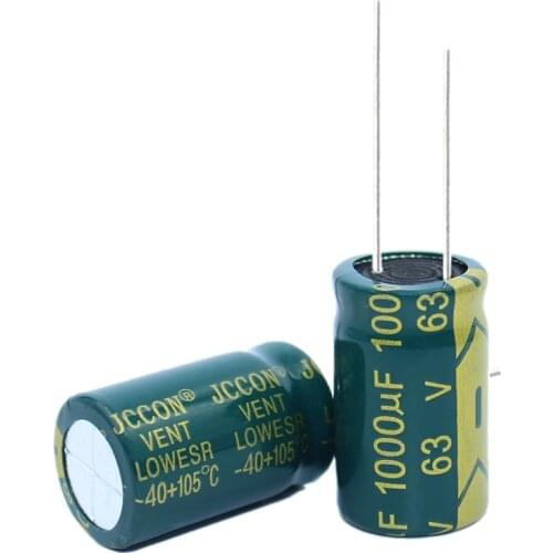 5pcs High frequency low resistance aluminum electrolytic capacitor 63V1000UF 1000uf63v volume: 16x25
