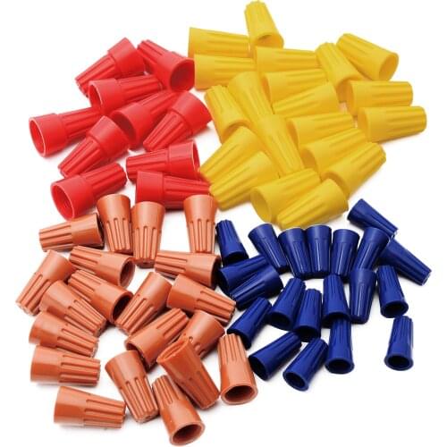 70PCS/SET Mixed Color Terminal Connecter Caps Assorted Electrical Wire Twist Connectors Terminals Cap Nut Rotating Kit