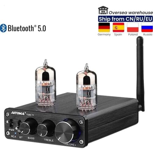 AIYIMA 6N3 Tube Amplifier HiFi Stereo Preamp Bluetooth 5.0 Preamplifier Vacuum Bile Treble Bass Tone Control HD Sound Quality