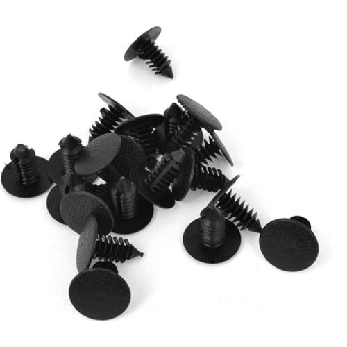 Car 8mm Hole Plastic Black Rivets Bumper Door Bra Holders 20 pcs