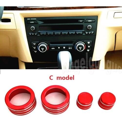 Car Center console air conditioning volume control knob button ring cover frame sticker For BMW 3 series E90 E92 E91