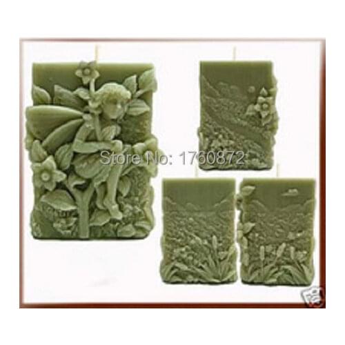 Free shipping The angel girls and flowers Modelling soap mold silicone cake mold fondant chocolate mold handmade soap mold