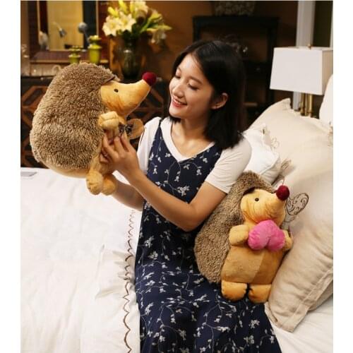 Large 35cm loves hedgehog plush toy couples hedgehogs soft doll throw pillow wedding gift birthday gift b2199