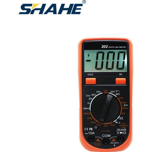 VC202 LCD Digital Multimeter 2000 counts AC DC Voltage Diode Current Tester With Back light Large Screen Handheld LCD Multimetro
