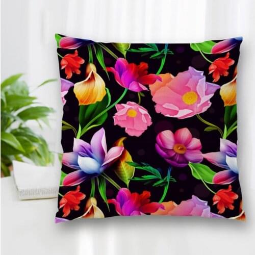 Hot Sale Custom Decorative Pillowcase Colorful Floral Square Zippered Pillow Cover Best Nice Gift 20X20cm 35X35cm 40x40cm