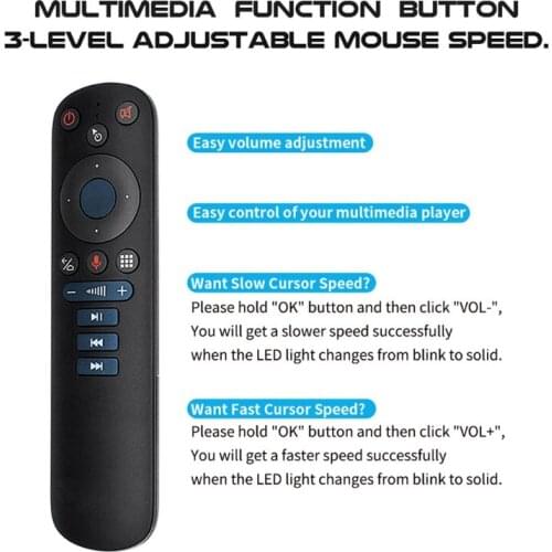 G50S Wireless Fly Air Mouse Gyroscope 2.4G Smart Voice Remote Control for TV Box 270B