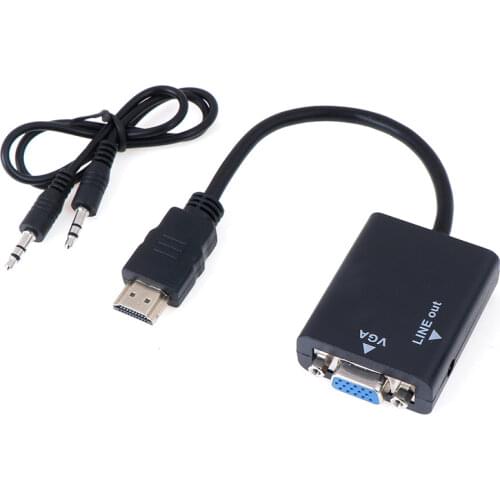 HDMI TO VGA With Audio Cable Adapter for PC PS3 XBOXX360 HD-set-top-box