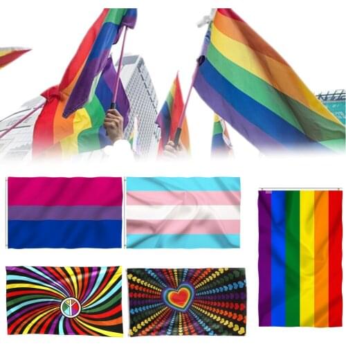 Hot Sale New Rainbow Flag Polyester standard Flag Gay Pride Peace Flags Outdoor Indoor