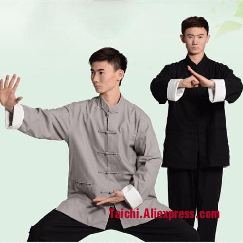Flax Double Layers Tai Chi Top Linen Kung Fu Clothing , Wing Chun Uniform Chinese Style Only Top(do Not Include Pants)